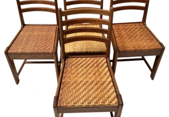 Four Modernist Art Deco Dining Room Chairs by Bas van Pelt for My Home, 1930s